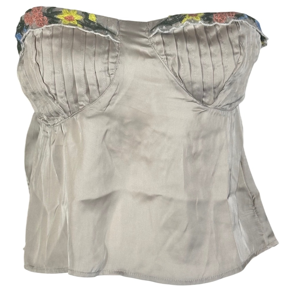 Free People Ember Glow Tube Top NWT Women's Small Ivory Moon Glow Embroidered